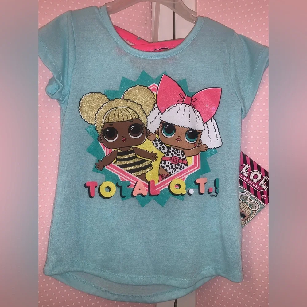 Girls size 4 two piece shirt set. LOL SURPRISE brand. Says TOTAL Q.T. On front - Picture 3 of 17